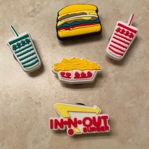 Set of 5 In-n-Out Burger Shoe Charms NEW